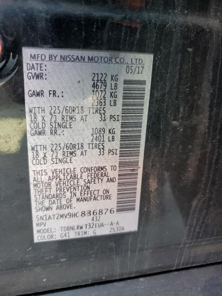 5N1AT2MV9HC836876 NISSAN ROGUE 2017