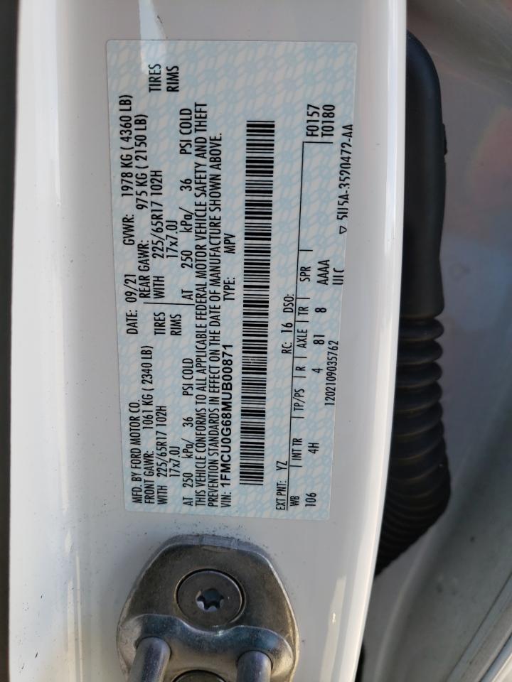 1FMCU0G68MUB00871 2021 Ford Escape Se