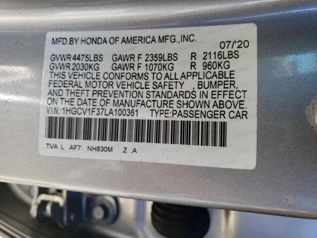 1HGCV1F37LA100361 Honda Accord SPO 13