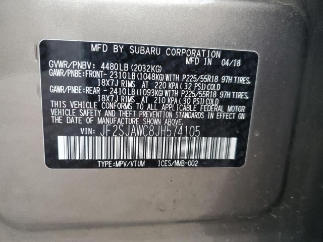 2018 SUBARU FORESTER 2 - JF2SJAWC8JH574105