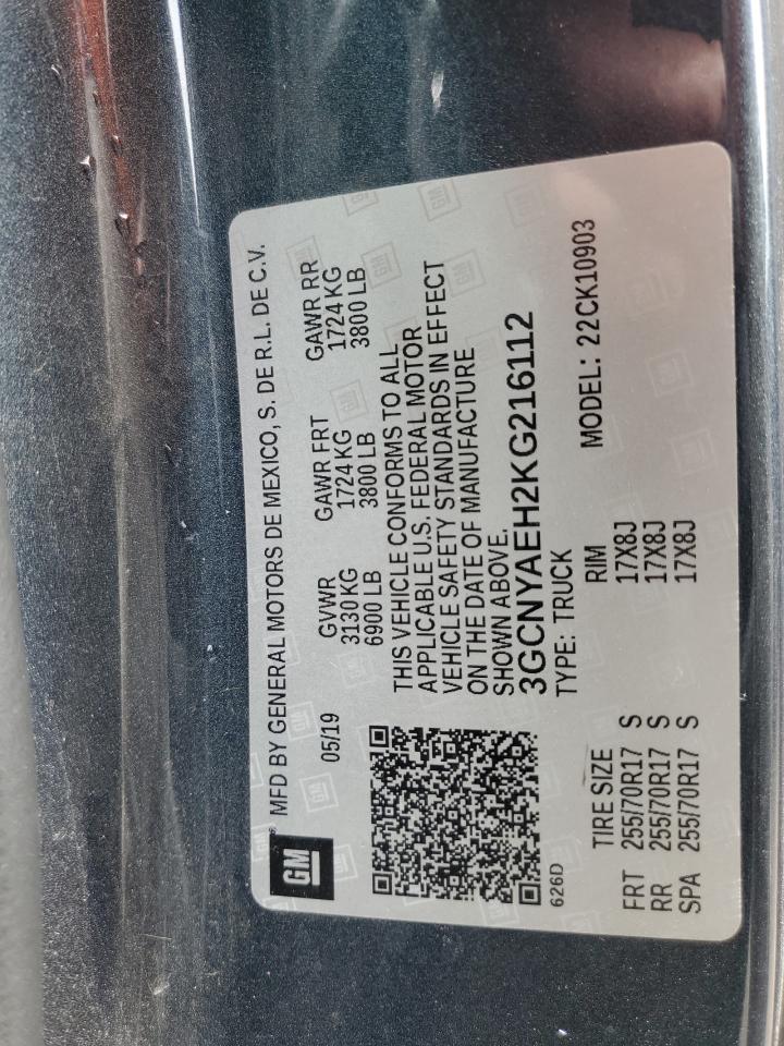 3GCNYAEH2KG216112 CHEVROLET ALL Models 2019