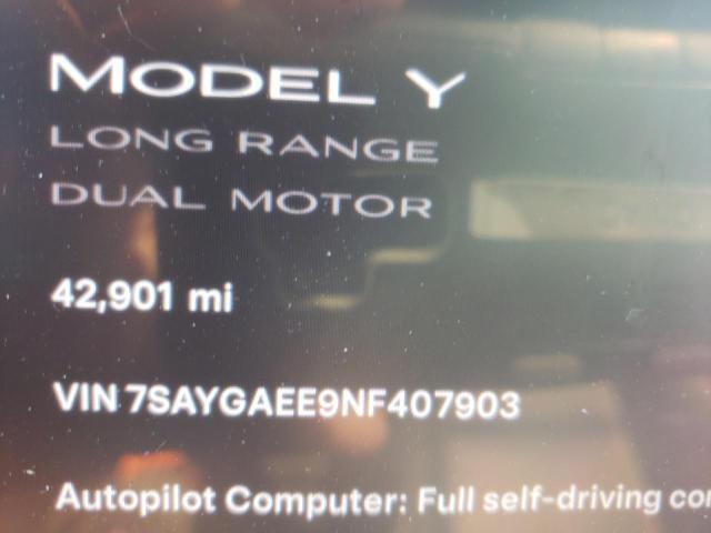 2022 TESLA MODEL Y - 7SAYGAEE9NF407903