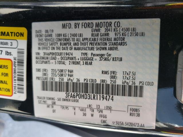 3FA6P0HD3LR119474 Ford Fusion SE 12