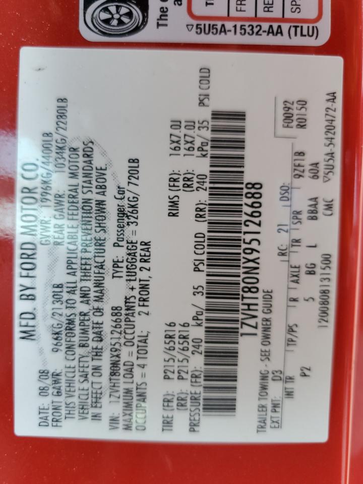 1ZVHT80NX95126688 2009 Ford Mustang