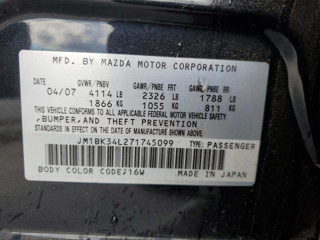 2007 Mazda Speed 3 VIN: JM1BK34L271745099 Lot: 48331094