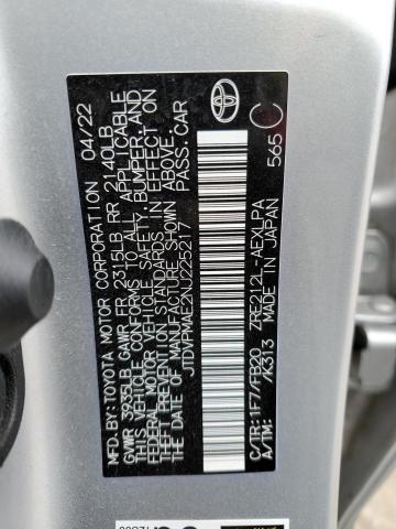 2022 TOYOTA COROLLA LE - JTDVPMAE2NJ225217