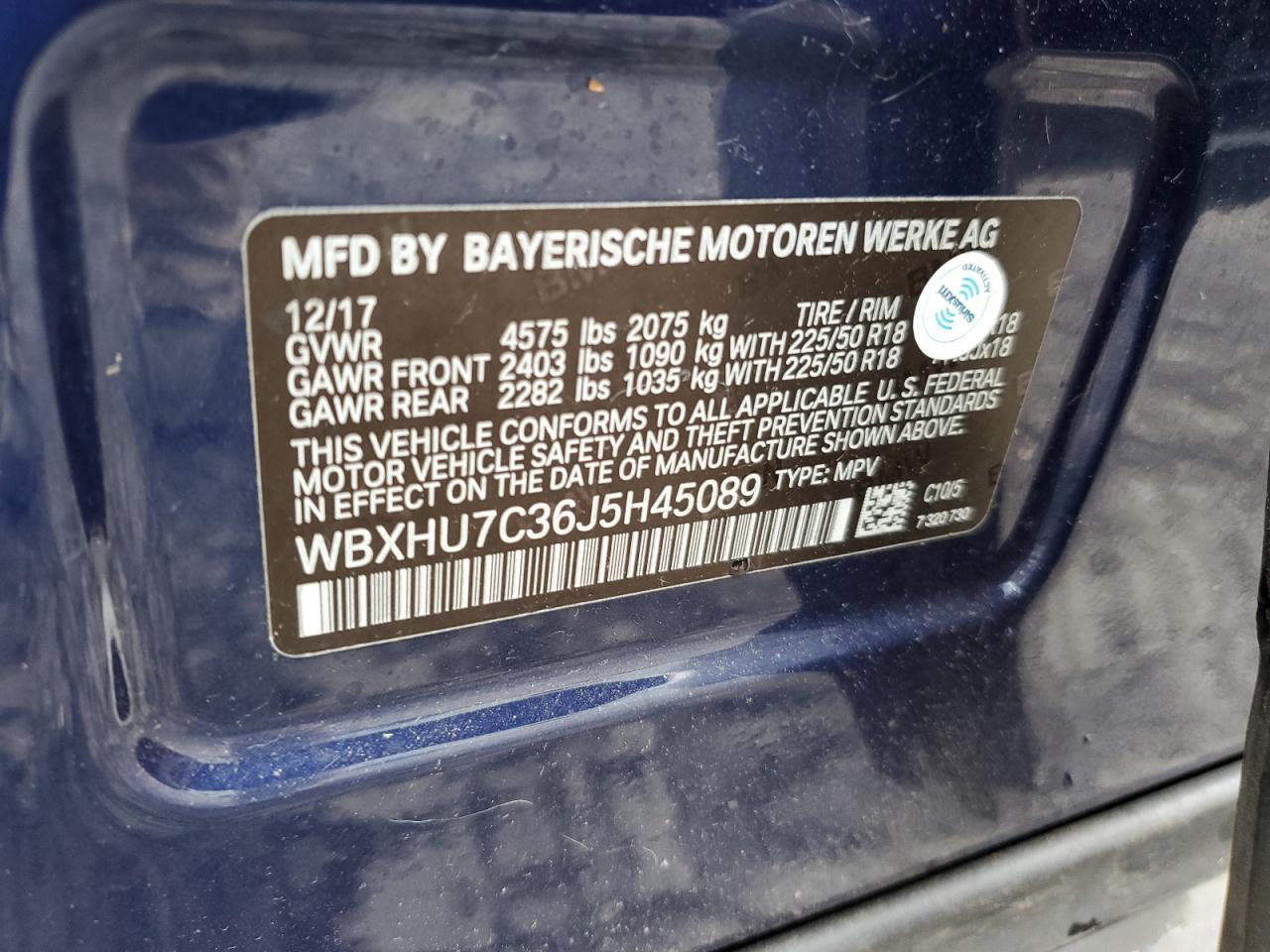 Lot #2500774120 2018 BMW X1 SDRIVE2