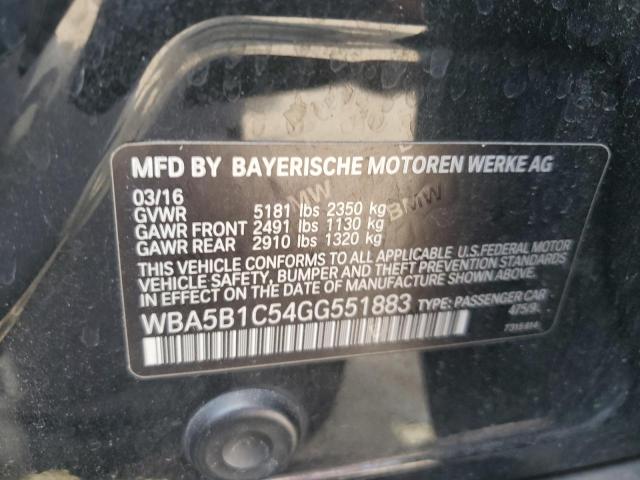 VIN WBA5B1C54GG551883 2016 BMW 5 Series, 535 I no.12