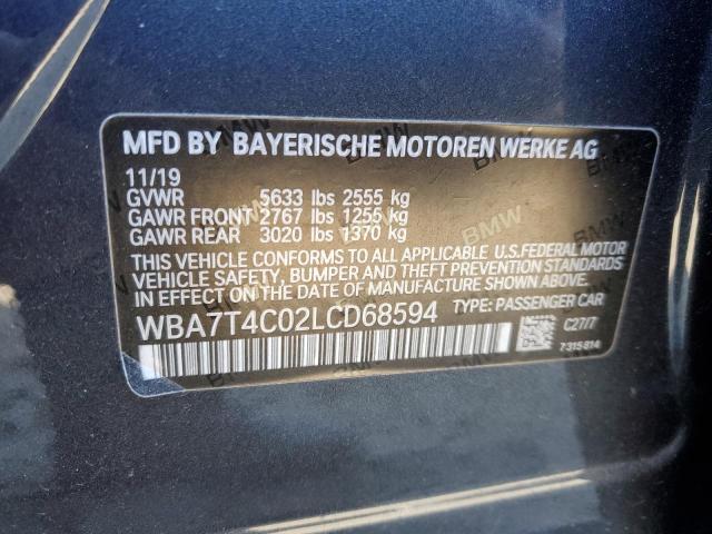 VIN WBA7T4C02LCD68594 2020 BMW 7 Series, 740 XI no.12