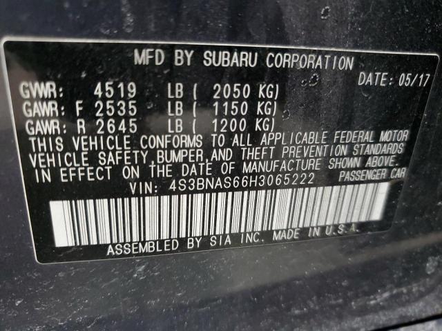 2017 SUBARU LEGACY SPO 4S3BNAS66H3065222