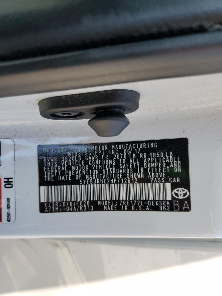 5YFBURHE2HP712612 2017 Toyota Corolla L