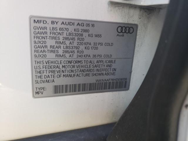 VIN WA1VAAF76HD018126 2017 Audi Q7, Prestige no.13