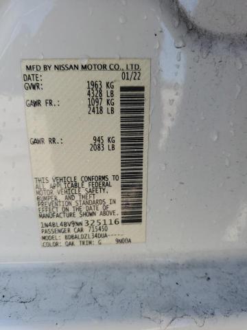 2022 Nissan Altima S VIN: 1N4BL4BV9NN325116 Lot: 48936494