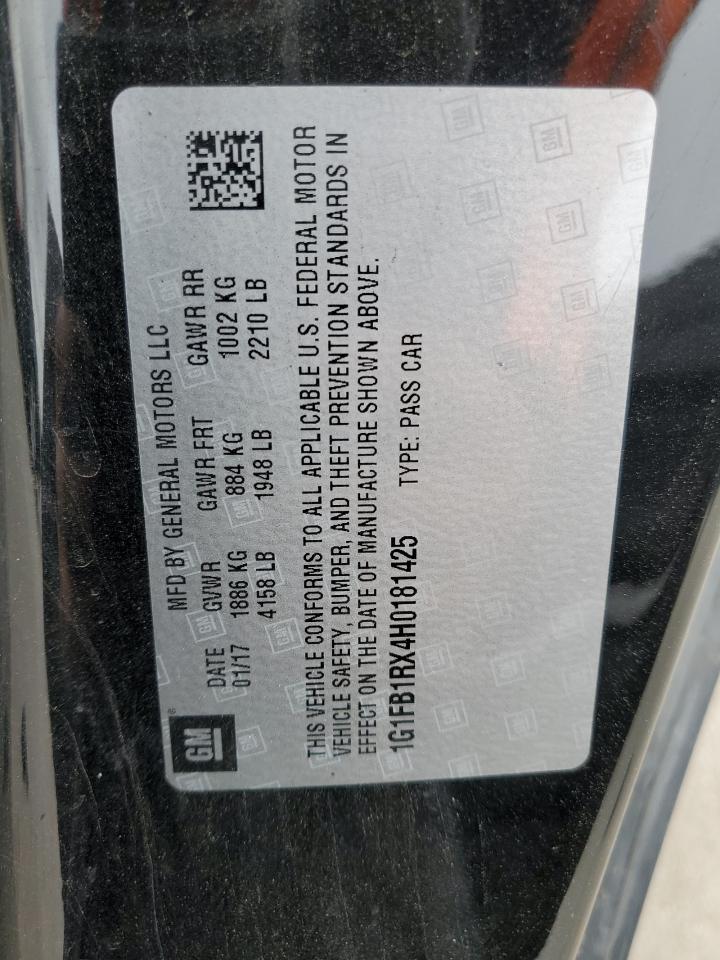 1G1FB1RX4H0181425 CHEVROLET CAMARO 2017
