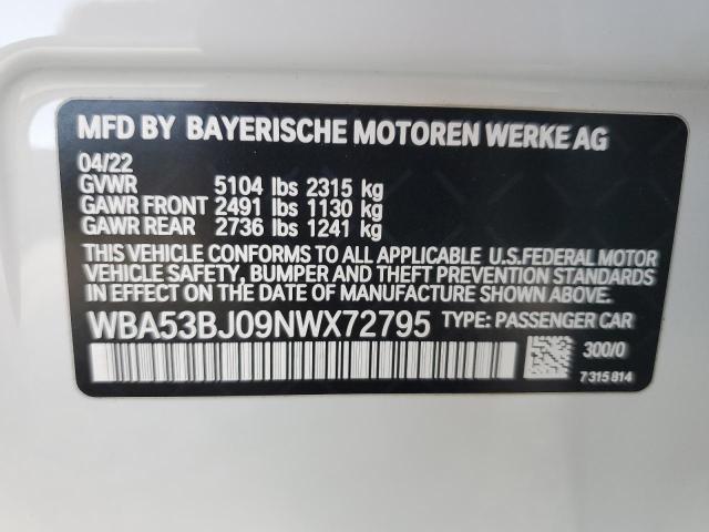 2022 BMW 540 I - WBA53BJ09NWX72795
