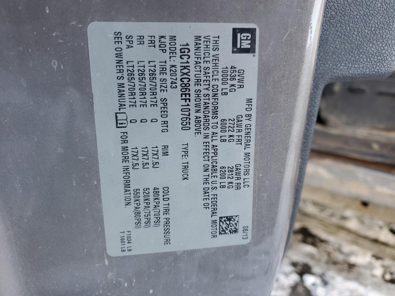 1GC1KXC86EF107650 2014 Chevrolet Silverado K2500 Heavy Duty Lt