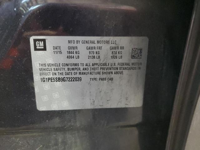 2016 CHEVROLET CRUZ - 1G1PE5SB9G7222039