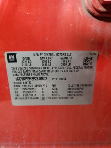 2014 Chevrolet Silverado K1500 VIN: 1GCVKPEH3EZ316602 Lot: 46449674