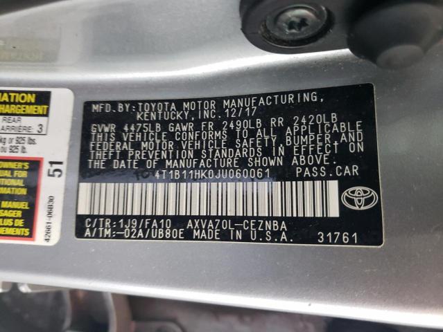 Lot #2484532738 2018 TOYOTA CAMRY L salvage car