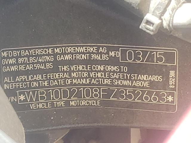 2015 BMW S 1000 RR - WB10D2108FZ352663