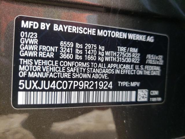 2023 BMW X5 M50I - 5UXJU4C07P9R21924