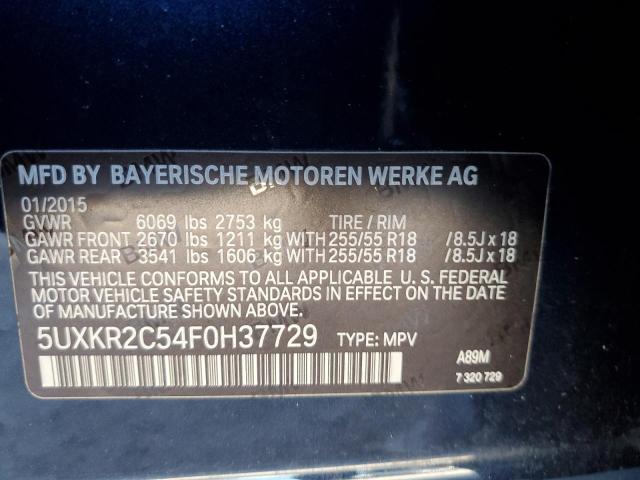 VIN 5UXKR2C54F0H37729 2015 BMW X5, Sdrive35I no.14