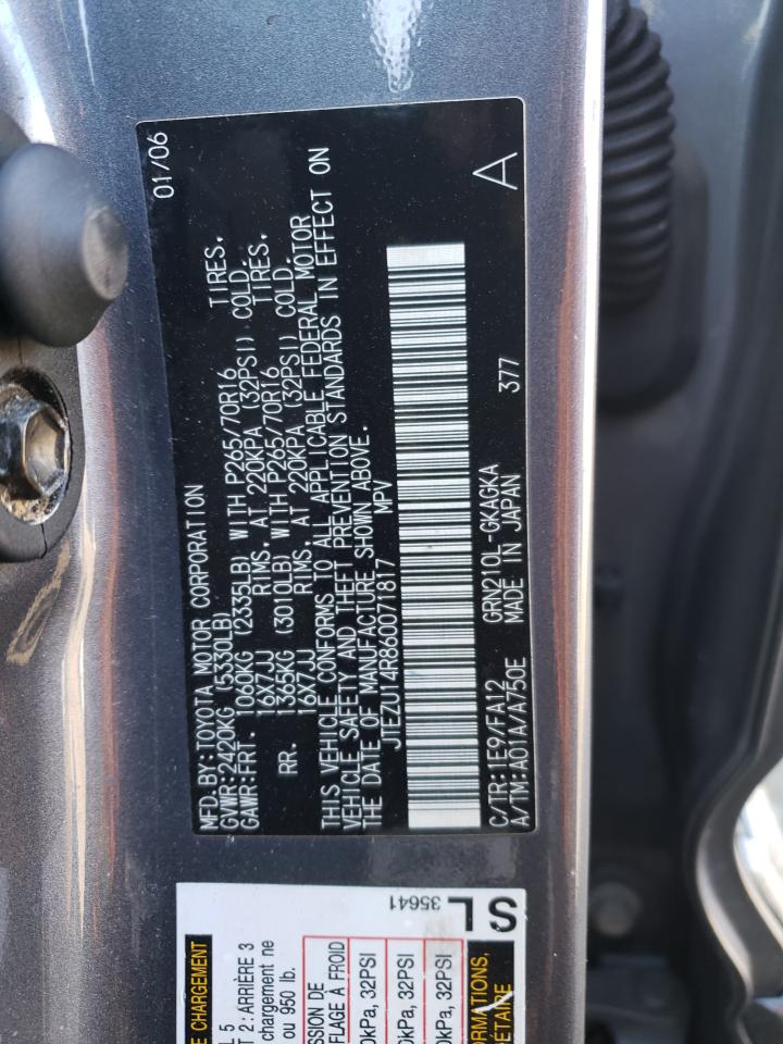 JTEZU14R860071817 2006 Toyota 4Runner Sr5