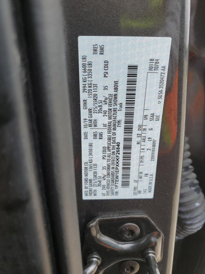 1FTEW1EPXKKF26840 FORD F-150 2019