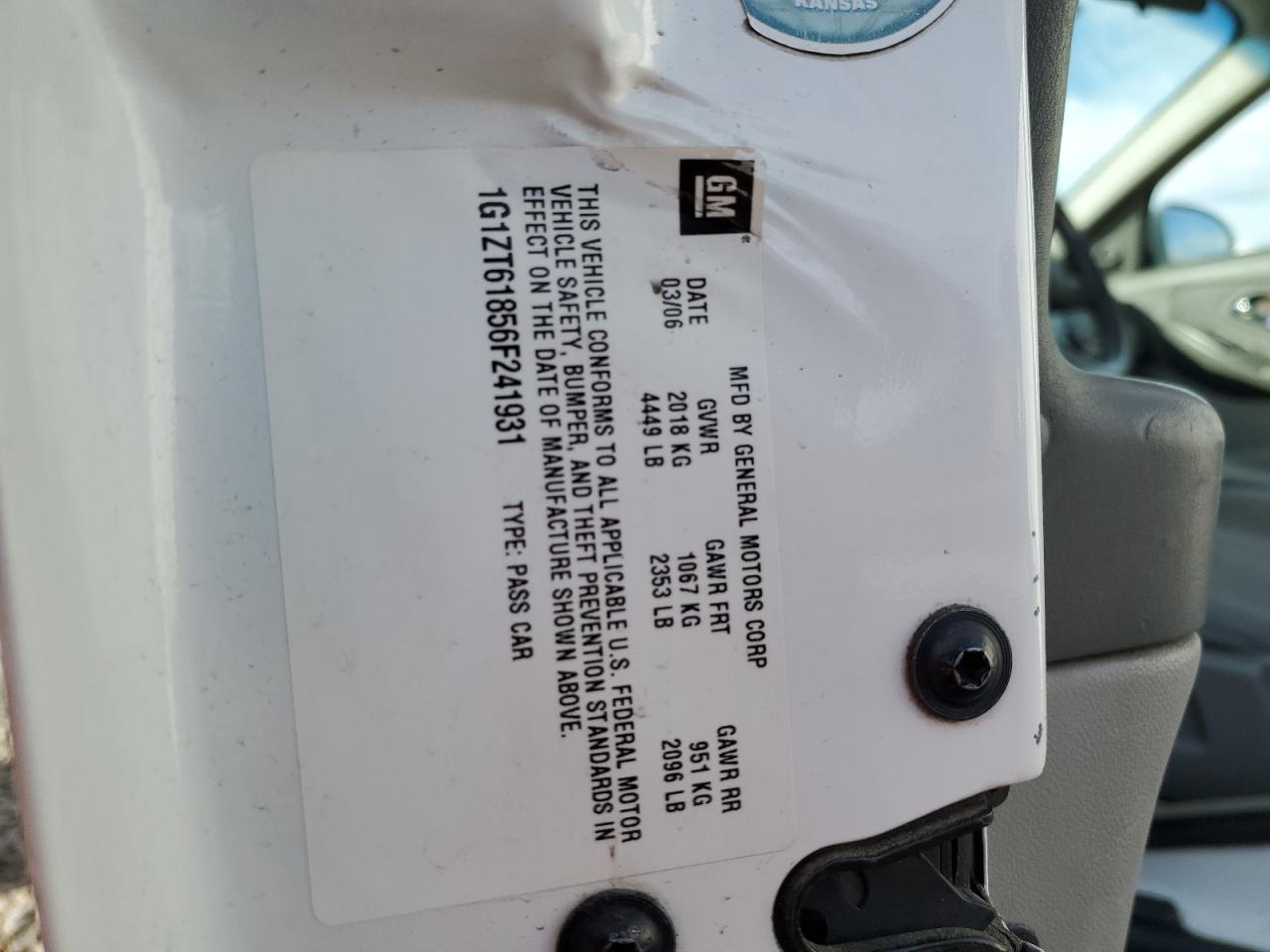 1G1ZT61856F241931 2006 Chevrolet Malibu Maxx Lt