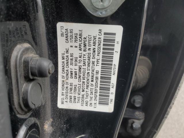 Lot #2492201496 2013 HONDA CIVIC LX salvage car