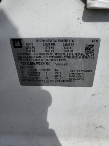 2015 Chevrolet Equinox Ltz VIN: 1GNALDEK3FZ121209 Lot: 46770504