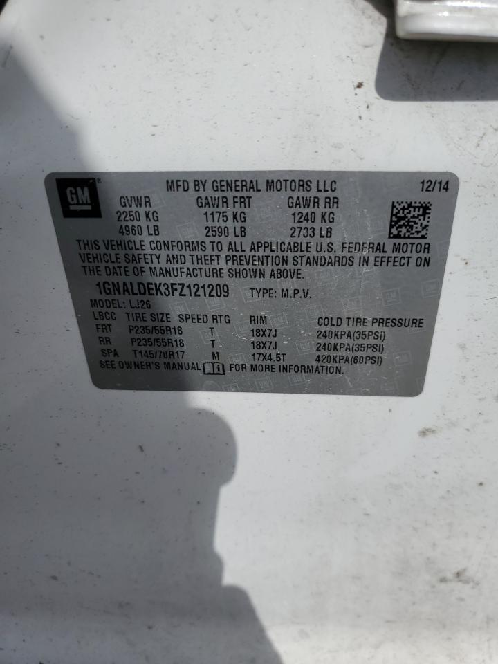 1GNALDEK3FZ121209 2015 Chevrolet Equinox Ltz