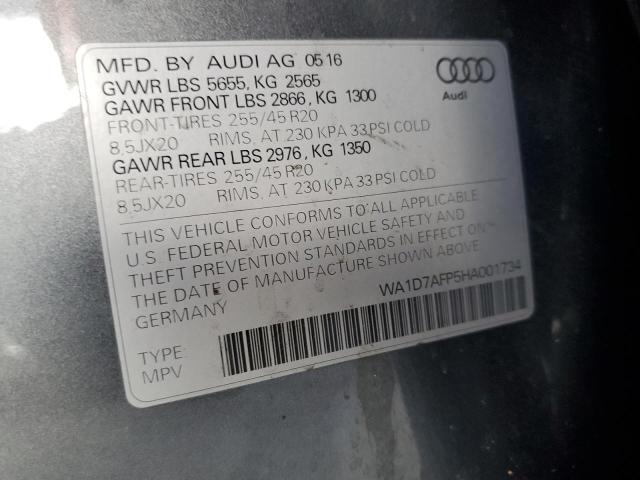 VIN WA1D7AFP5HA001734 2017 Audi Q5, Premium Plus S-... no.12