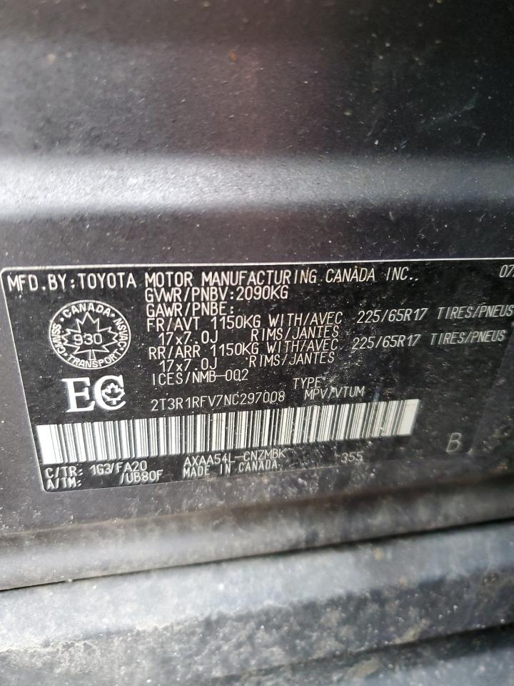 2T3R1RFV7NC297008 2022 Toyota Rav4 Xle