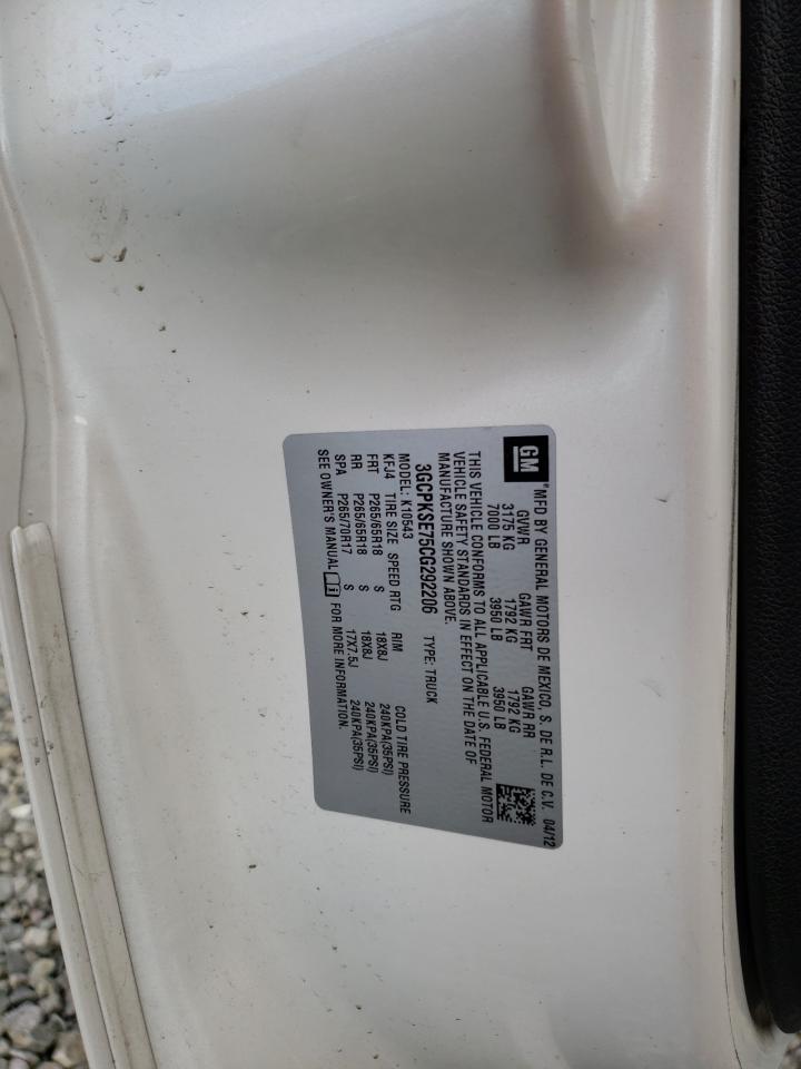 3GCPKSE75CG292206 2012 Chevrolet Silverado K1500 Lt