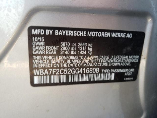 VIN WBA7F2C52GG416808 2016 BMW 7 Series, 750I XI no.12