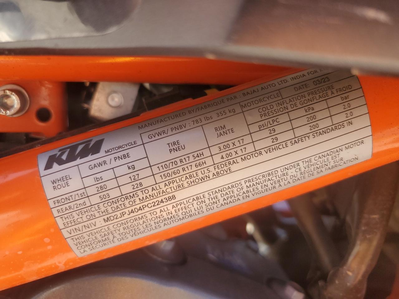 MD2JPJ404PC224388 2023 Ktm 390 Duke