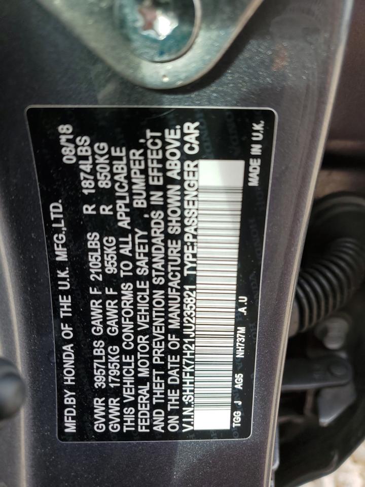 SHHFK7H21JU235821 2018 Honda Civic Lx