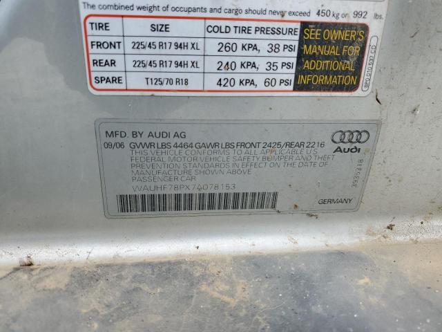 WAUHF78PX7A078153 2007 Audi A3 2