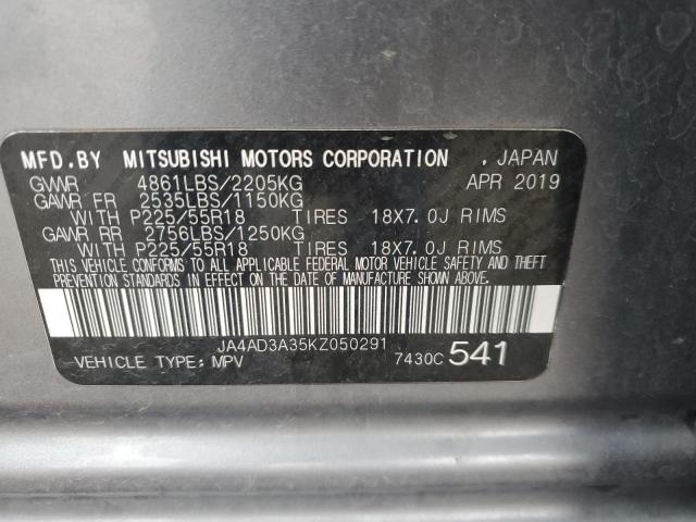 2019 Mitsubishi Outlander Se VIN: JA4AD3A35KZ050291 Lot: 48458734