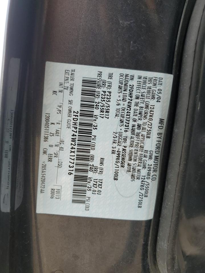 2FDHP74W24X177316 2004 Ford Crown Victoria Lx