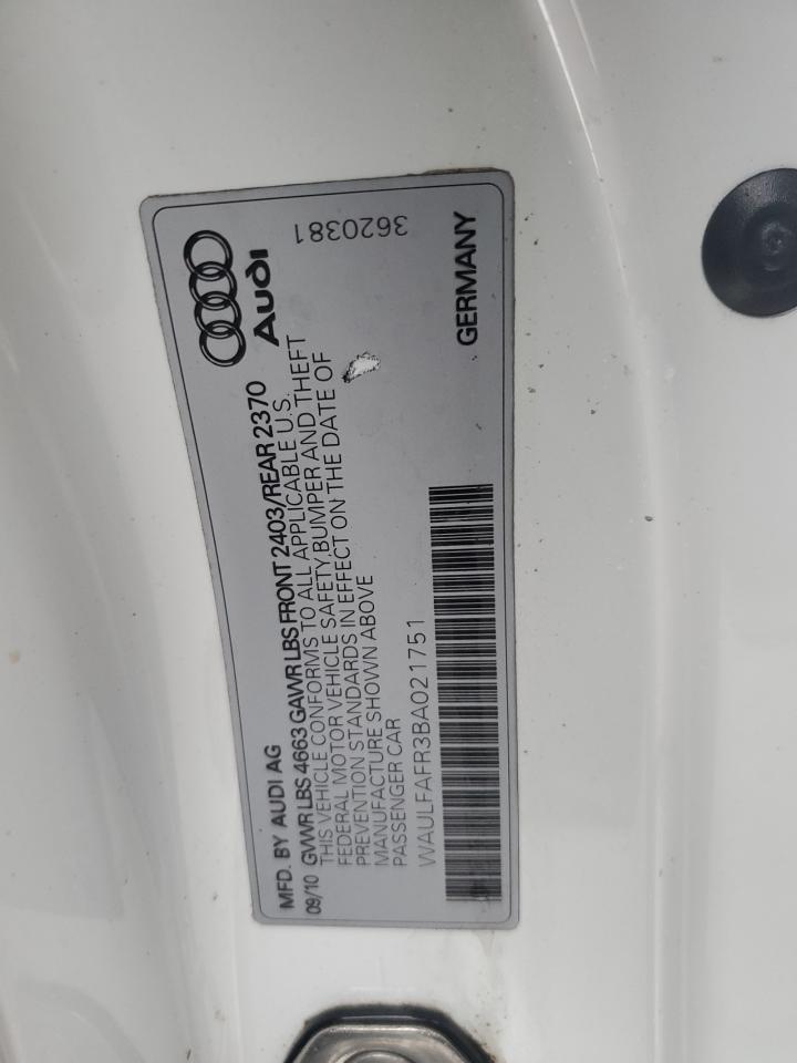 waulfafr3ba021751 WAULFAFR3BA021751 2011 Audi A5 Premium Plus