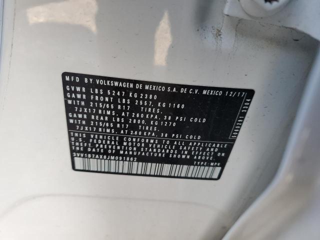 2018 VOLKSWAGEN TIGUAN S - 3VV1B7AX8JM091862