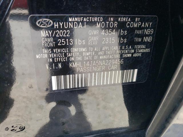 2022 HYUNDAI SONATA SEL KMHL14JA5NA229456  46480594