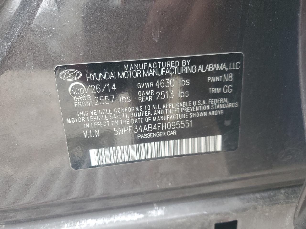 5NPE34AB4FH095551 2015 Hyundai Sonata Sport