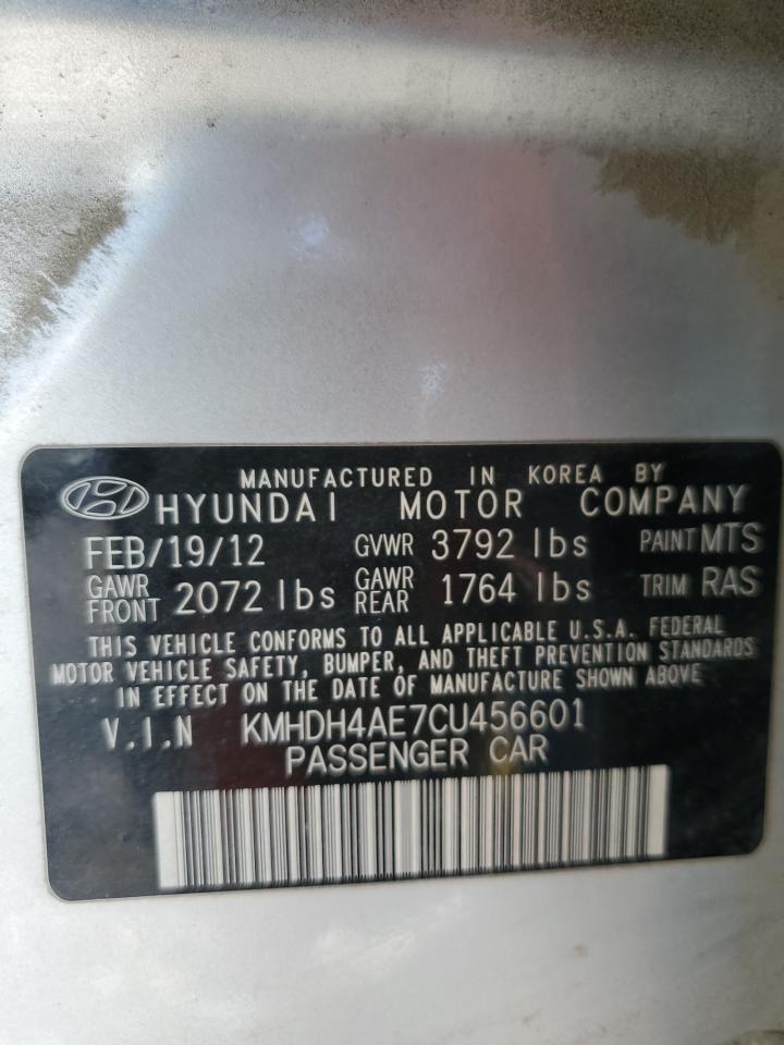 KMHDH4AE7CU456601 2012 Hyundai Elantra Gls