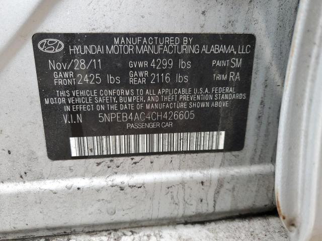 Lot #2521873471 2012 HYUNDAI SONATA GLS salvage car
