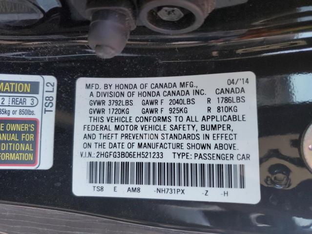 VIN 2HGFG3B06EH521233 2014 HONDA CIVIC no.10