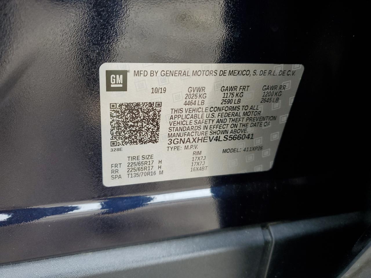 3GNAXHEV4LS566041 CHEVROLET EQUINOX 2020
