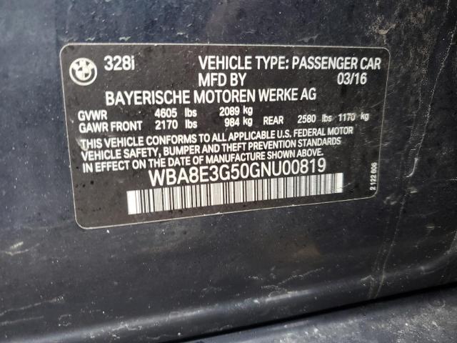 2016 BMW 328 Xi Sulev VIN: WBA8E3G50GNU00819 Lot: 46554924